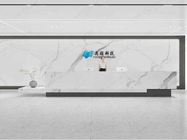 福田辦公室裝修_為訊科技前臺裝修設(shè)計(jì)_簡潔大氣科技企業(yè)都選哪些深圳裝修公司