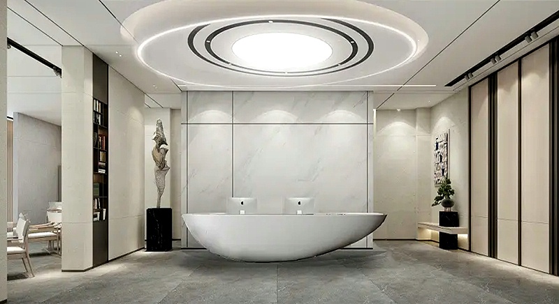 辦公室前廳設(shè)計(jì)效果圖-文豐裝飾