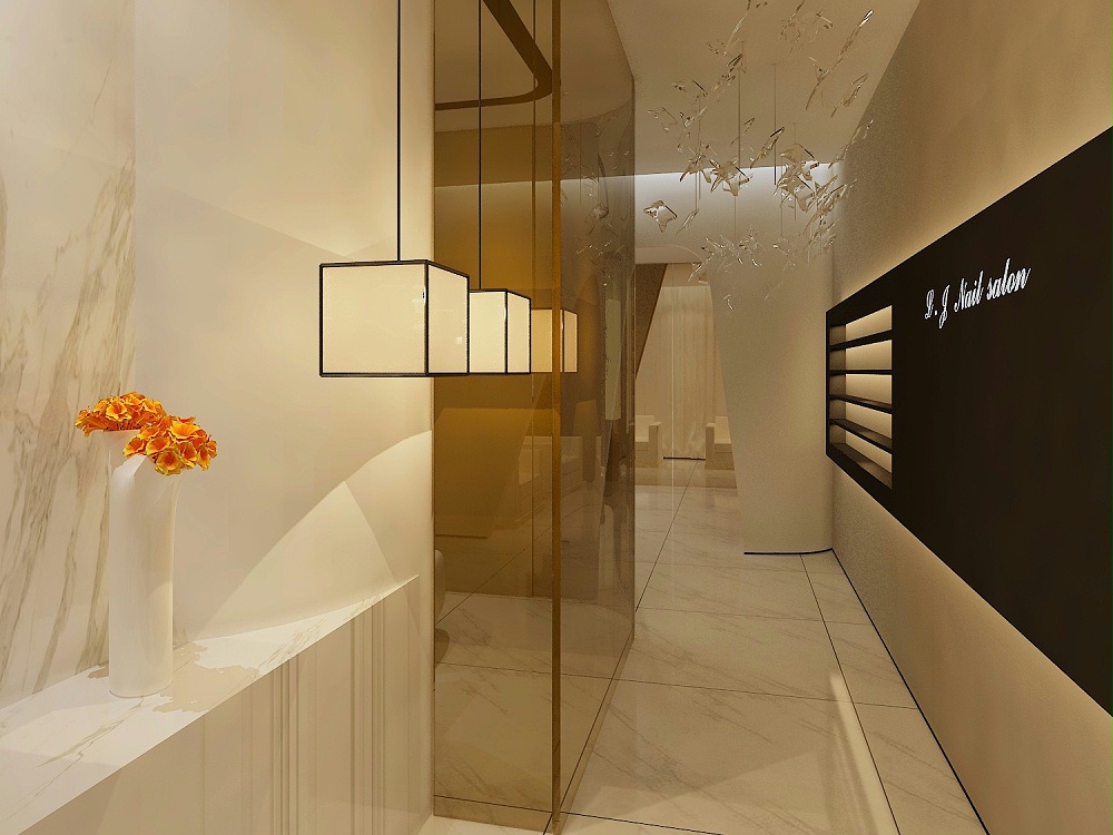 美甲店過(guò)道裝修效果圖