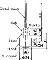 液位開關(guān)（液位傳感器/水位開關(guān)）MFS25-J尺寸規(guī)格